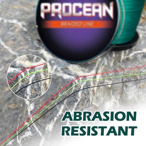 Procean 100% PE 4 & 8 Strands Braided Fishing Line, 6-300 LB Sensitive Braided Lines, Super Performance and Cost-Effective (Black, 300LB(136Kg) 1.0mm-1093Yds(8Strands))