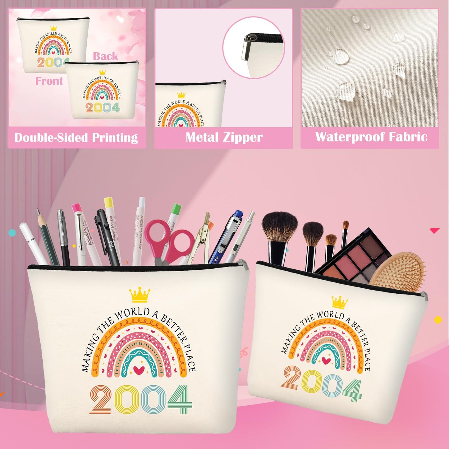 Unipinkart 21st Birthday Gifts for Her, Unique 21 Year Old Birthdays Gift for Women Bestie Sister Niece, Cool Happy 2004 Female Daughter Decorations Presents Basket Idea Glass Cup Sock