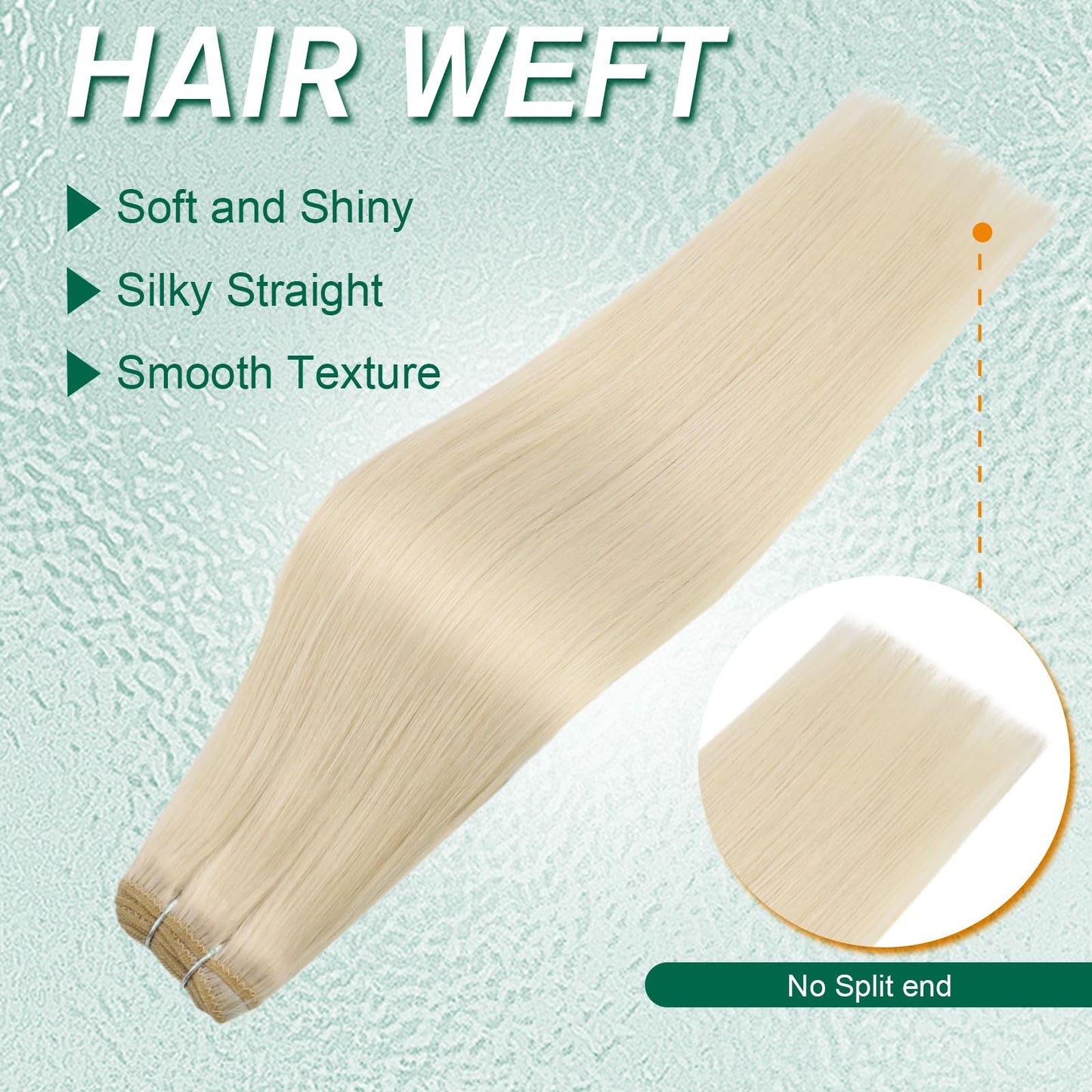 Easyouth Sew in Hair Extensions Blonde Human Hair Extensions Weft Platinum Blonde Weft Hair Extensions Real Human Hair Sew in Ex
