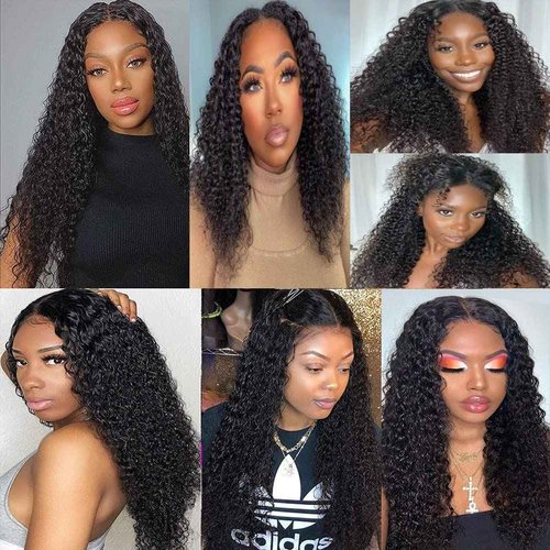 Ainmeys Curly V Part Wigs Kinky curly V Shape Wigs for Black Women No Leave Out Upgrade U Part Wigs Glueless Full Head Clip In Half Wigs(18IN 180%Density)