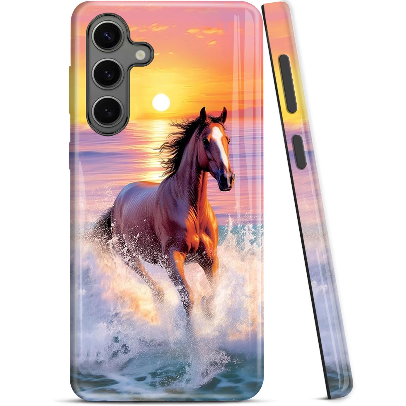Ziskgzo Compatible For Samsung Galaxy A16 5G Case, 2 Layer Hard Shell Silicone Cover 2 In 1 Shockproof Protective Phone Case,Hor