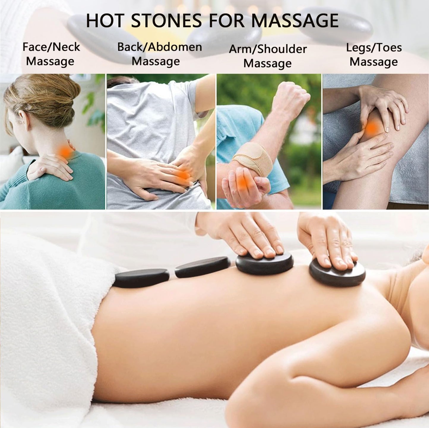 14-Piece Hot Stone Massage Set, Massage kit with Temperature Regulator, Basalt Massage Stone Home Spa Thermal Therapy Relaxation