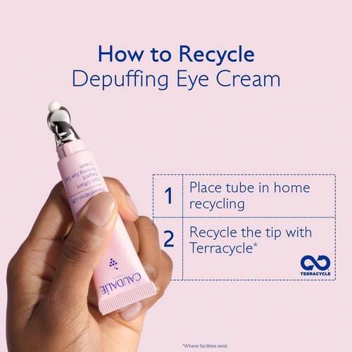 Caudalie Resveratrol-Lift Firming Depuffing Eye Gel Cream with Peptides, Hyaluronic Acid, and Vegan Collagen I - 15 mL