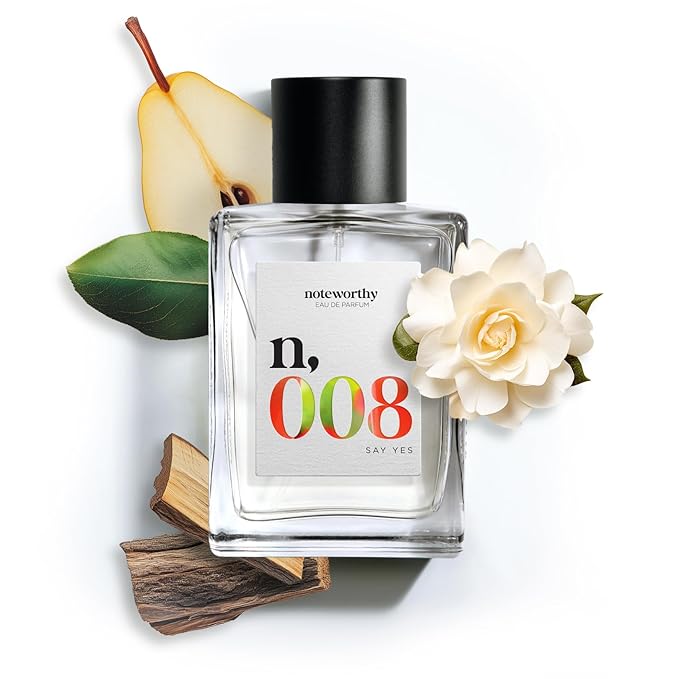 Noteworthy n,008 Say Yes Eau De Parfum – Pear, Gardenia, Sandalwood | Sophisticated, Warm Fragrance for Any Occasion | Long-lasting Unisex Perfume for Women & Men (100ml)