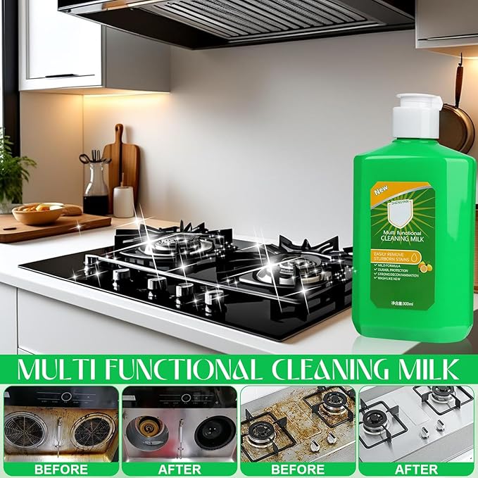 Cleaning Milk House Cleaner,New Powerful Multifunctional Concentrated Cleansing Lotion - Multi Functional Effective Cleaning Milk for Household Kitchen to Heavy Oil Stains (300ml & 10.6oz)