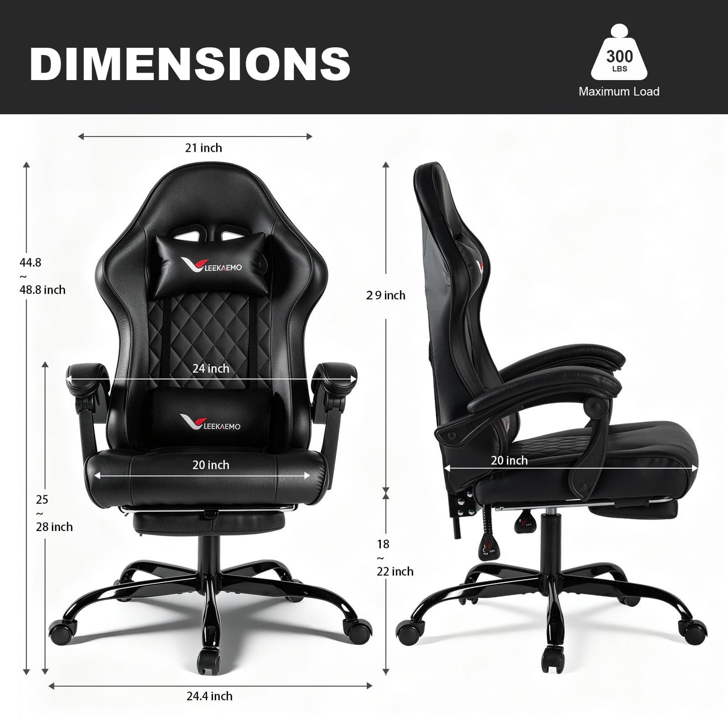 Leekaeiio Gaming Chair for Adults, Computer Chair with Footrest and Pocket Spring Cushion,Comfortable Ergonomic Video Game Chair with Lumbar Support and Headrest for Office Home (Blue)