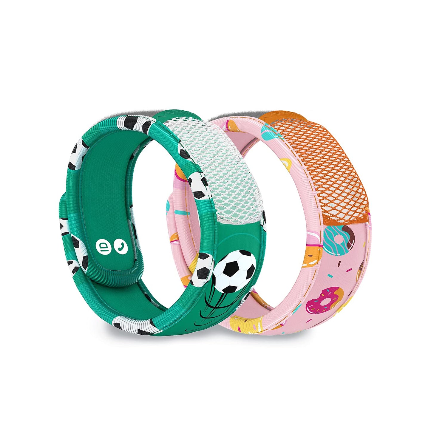 PARA'KITO Mosquito Repellent Pack - 2 Kids Wristbands & 2 Refills Donut/Soccer