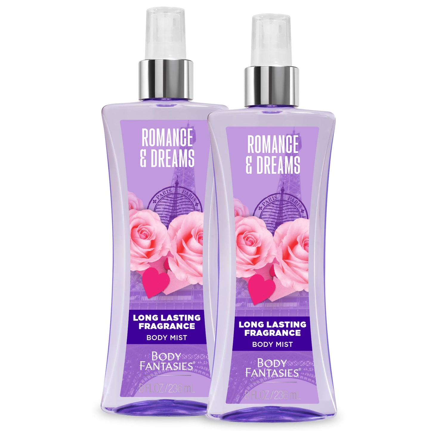 Body Fantasies Signature Fragrance Body Spray, Romance & Dreams, 8 fl oz (Pack of 2)