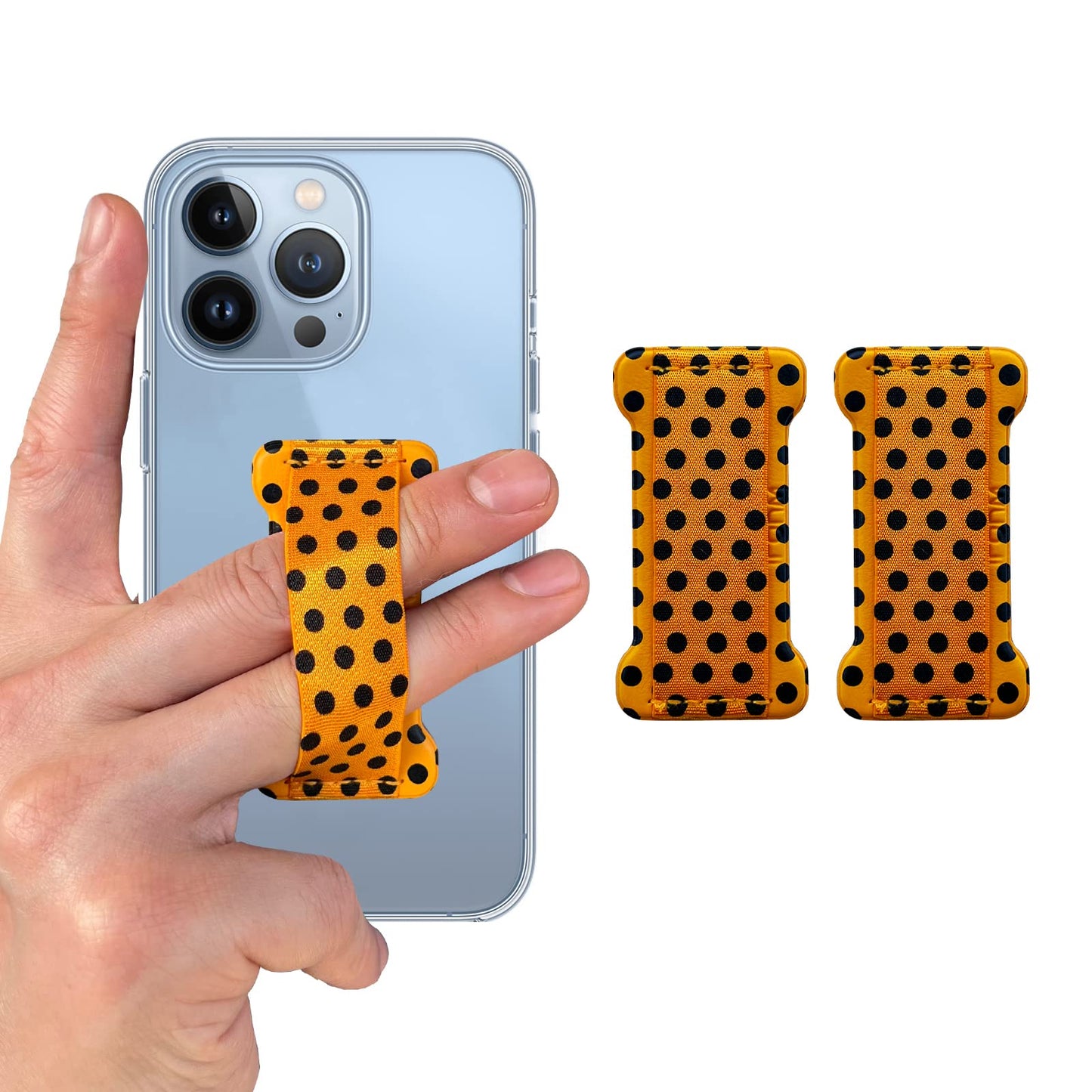 Wuoji Phone Grip Holder For Hand, Universal Finger Strap Phone Holder, Finger Selfie Grip Compatible With Most Smartphones (Blac