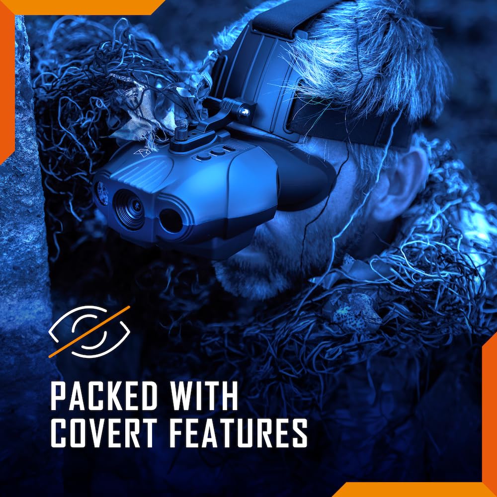 Night Vision Goggles - Nightfox Swift 2 NVG Goggles, Head or Helmet Mounted, Wide FOV, 1x Magnification, Infrared Night Vision Binoculars Stealth 940nm IR, Tactical Digital NODs for Airsoft