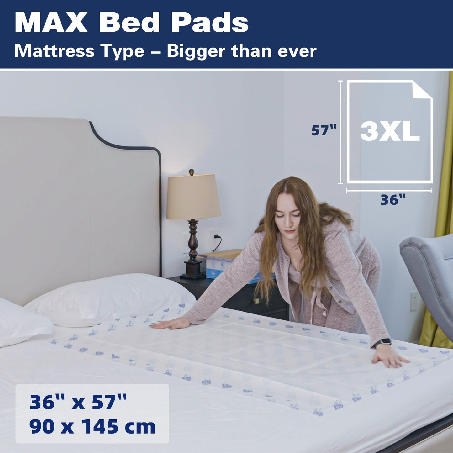 SOFYFINE Biggest Chucks Disposable 57"x36" Tear Resistant 215 Gram Heavy Duty Adults Incontinence Bed Pads, 5XL Extra Large Thicken Puppy Pee Pad, 10X Absorbency 360 Lb Transfer[10 Pads]