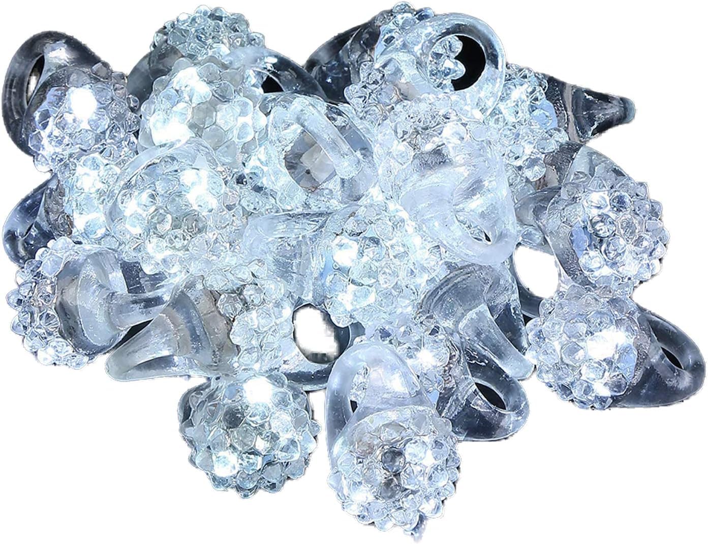 C&H Solutions Shining White Clear LED Flashing Jelly Bumpy Finger Rings (12 Ct)