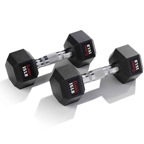 Sunny Health & Fitness Core Fit Hex Style Dumbbell 6.8 KG / 15 LBS (Pair) - SF-DB03-15