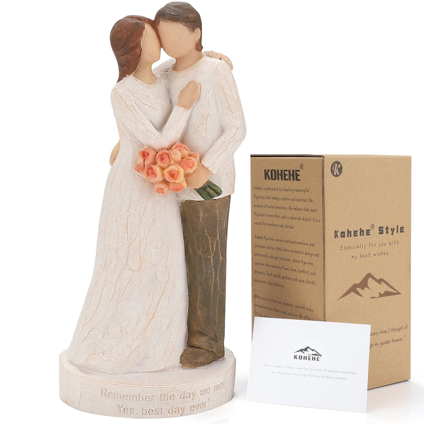 Kohehe Couple Gifts,Wedding Gift for Husband and Wife,Wedding Engagement Gift for Couple,6.7" Couple Figurines Gift for Birthday Valentines Day Christmas