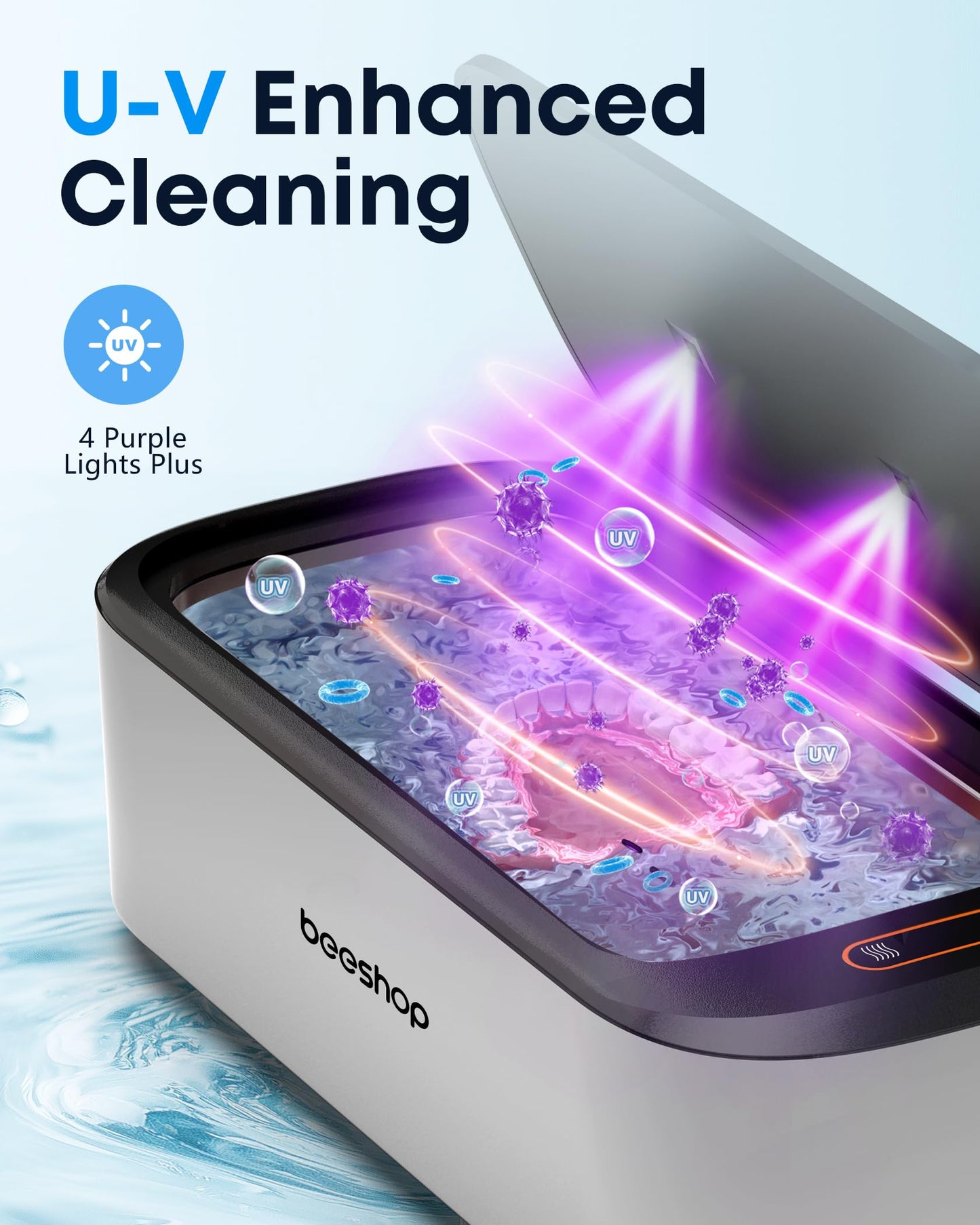 Professional Ultrasonic Jewelry Cleaner - 550ml(19oz) Ring Cleaner with Degas Function, 2 Time Modes, 48Khz Jewelry Cleaner Sonic Machine for Eyeglasses, Dentures, Retainer, Necklaces, Watch(Black)