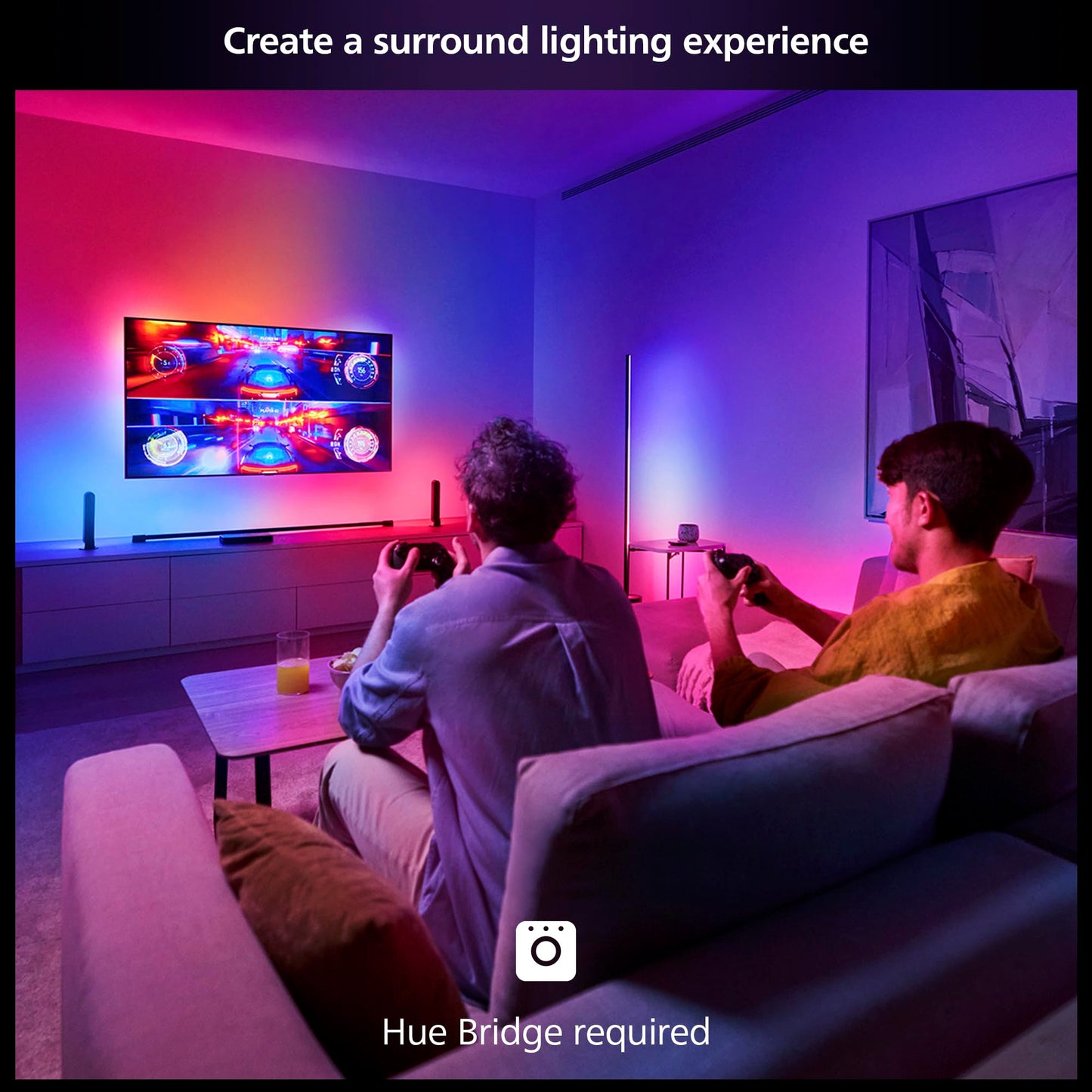 Philips Hue Play HDMI Sync Box 8K, Syncs up to 10 Hue Lights with Video Games, Movies, and Music, Requires Hue Bridge, Supports Dolby Vision HDR10+, Control with Hue App