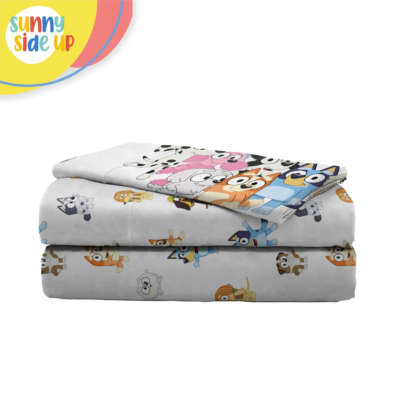 Bluey & Friends Toddler Sheet Set - 3 Piece Toddler Bedding Set Includes Pillow Cover - Super Soft Microfiber Sheets