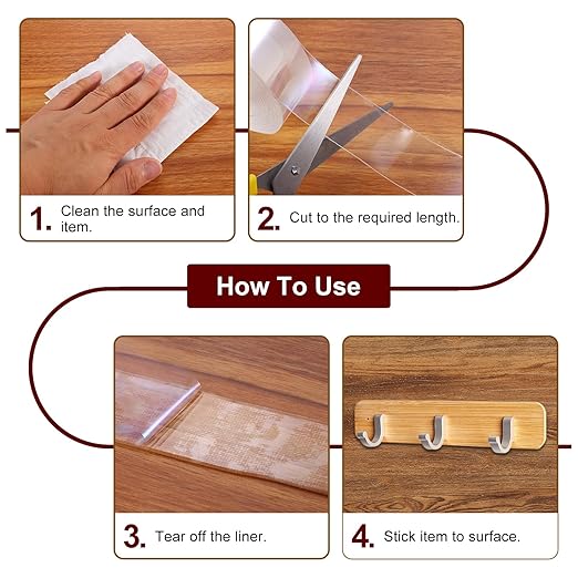 PATIKIL Double Sided Tape Heavy Duty, Transparent Nano Adhesive Mounting Tape for Picture Hanging Walls Decor, 1 Roll 5mx15mmx1mm Strip & 200 Pcs 8mmx1mm Circle