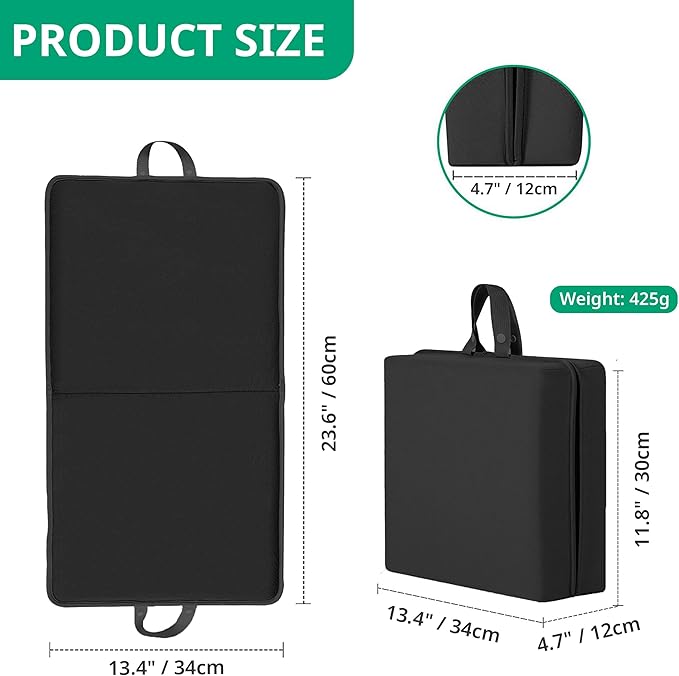 OFiSEXPT Kneeling Pad for Gardening, Exercise, Cleaning, Mechanic Work, Extra Thick Memory Foam Knee Cushion,Bath Kneeler Pad, Knee Pads for Women, Men, Baby Bath, Garden, Yoga Knee Cushion (Black)