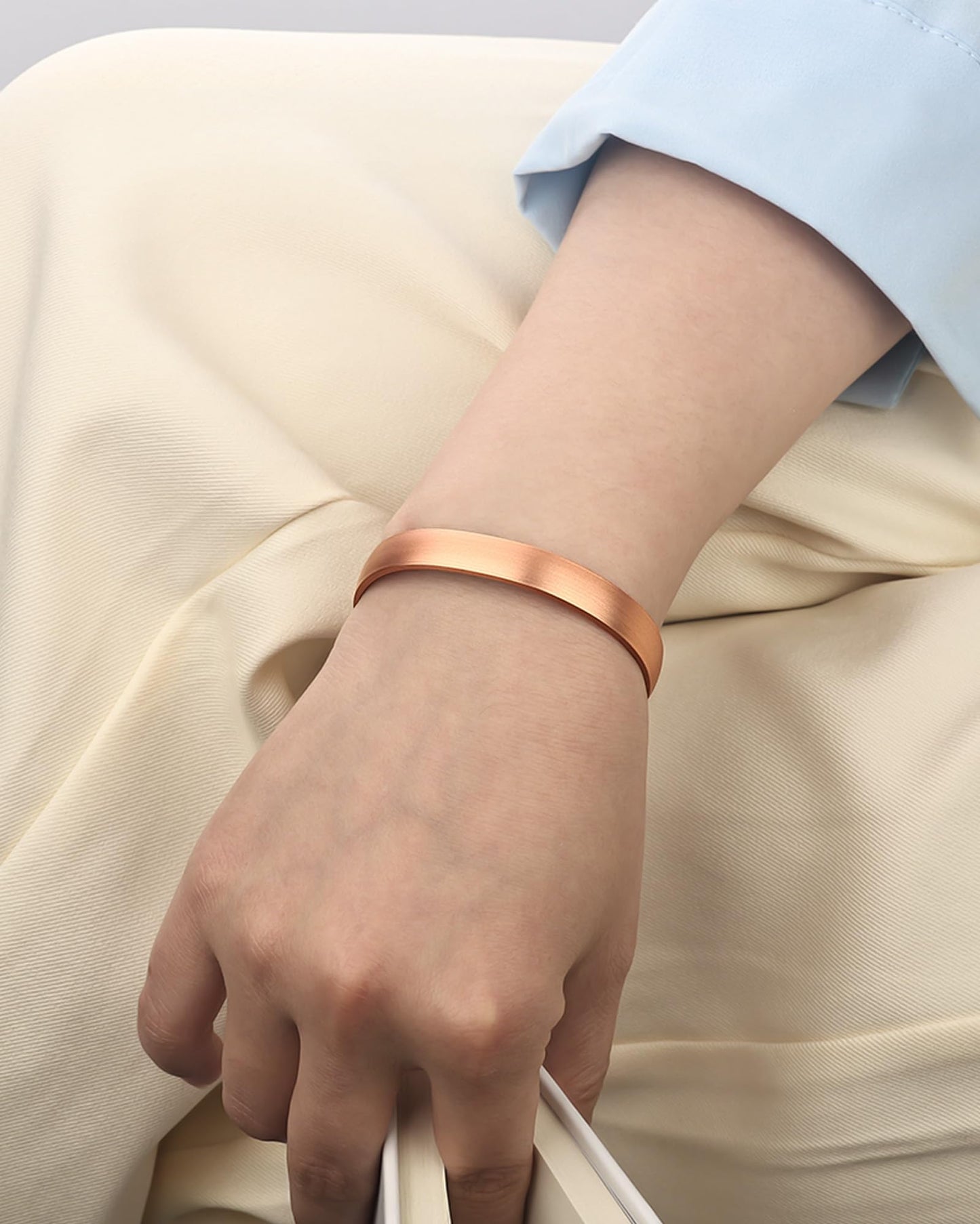 MagEnergy 7 Year Anniversary Copper Gifts for Him Her Couples, Copper Bracelet for Men Women (2Pcs), 7th Wedding Anniversary Copper Jewelry Gift for Wife Husband, Engraved Adjustable Cuff for Loved One