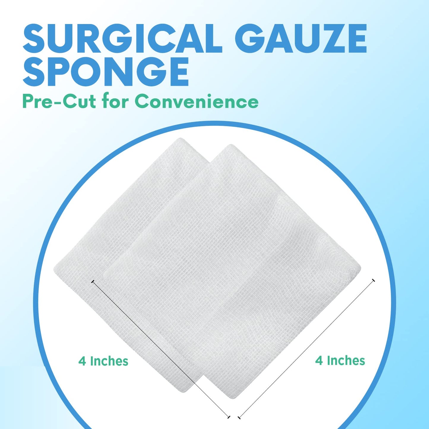 HEALQU 4x4 Gauze Pads - Bag of 200-4-Ply, Non-Woven Surgical Sponges - Super Absorbent Medical Gauze Sponges for Wound Dressing, Debridement, Cleaning, Prepping