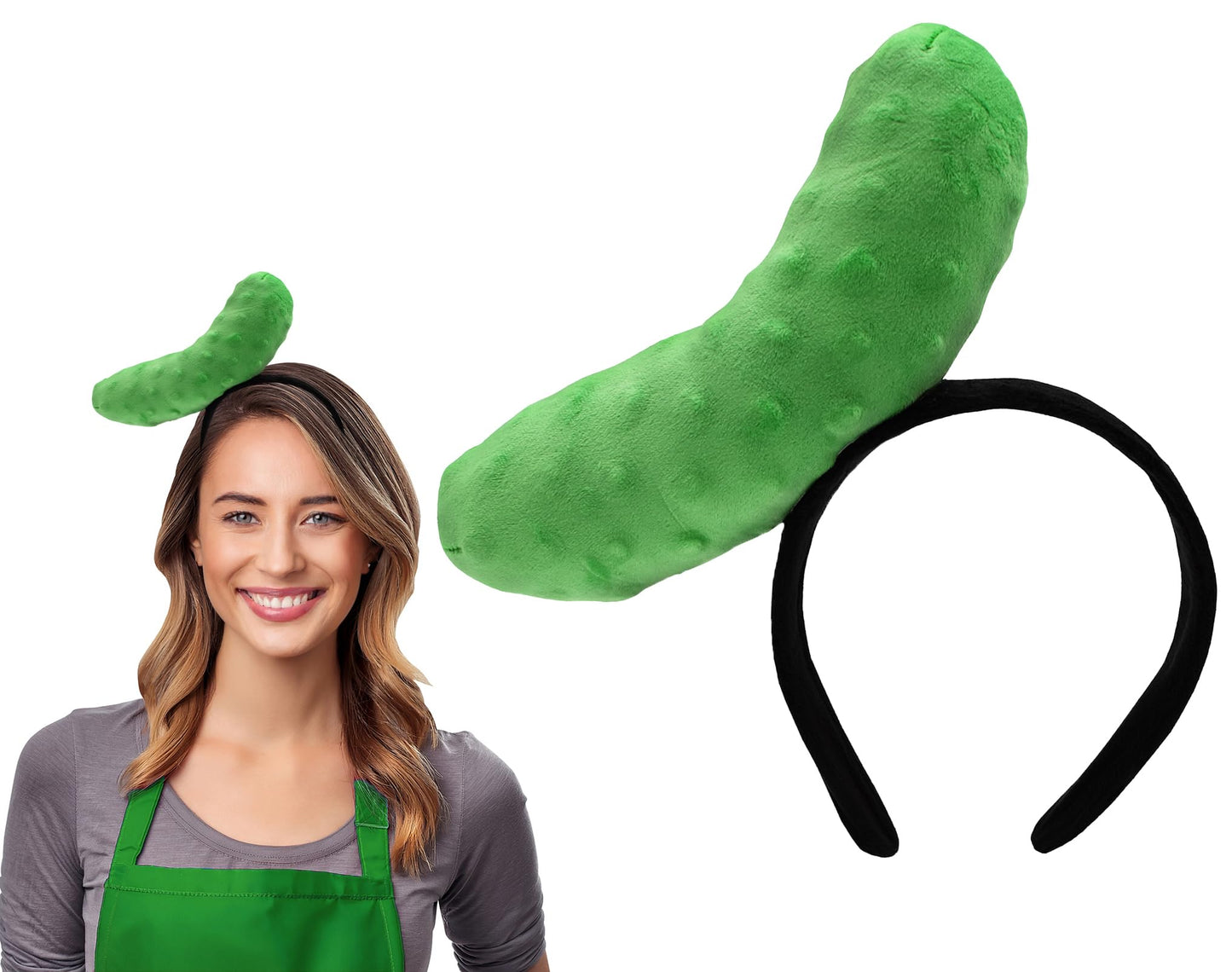 Nicky Bigs Novelties Adult Fun Mini Pickle Hat Cucumber Fruit Headband Novelty Food Hat Vendor Costume