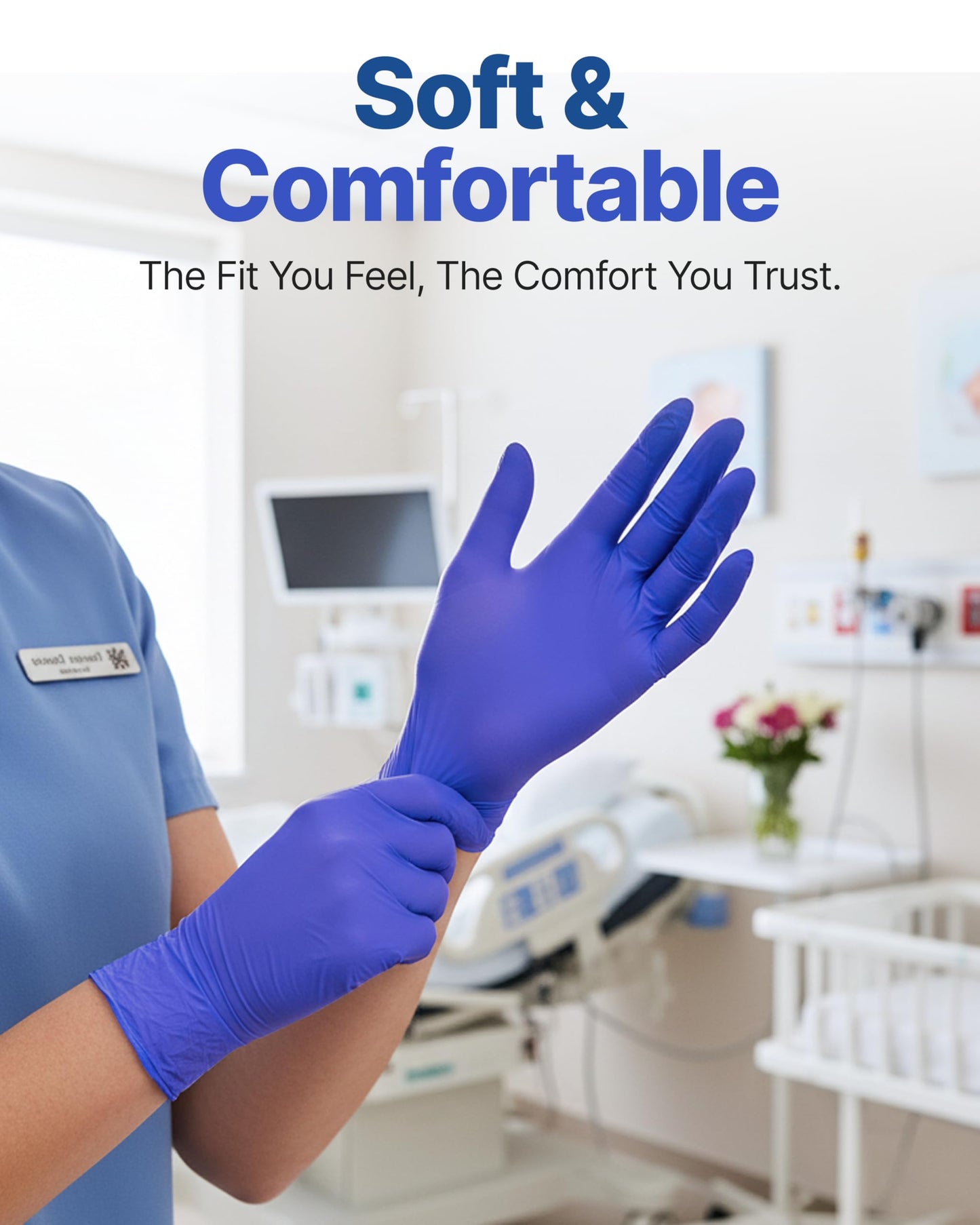 Schneider Nitrile Exam Gloves, Dark Blue, Disposable Gloves, Latex-Free, Powder-Free, Food Safe for Cleaning, Cooking, Household Use,100 Count,Size Medium