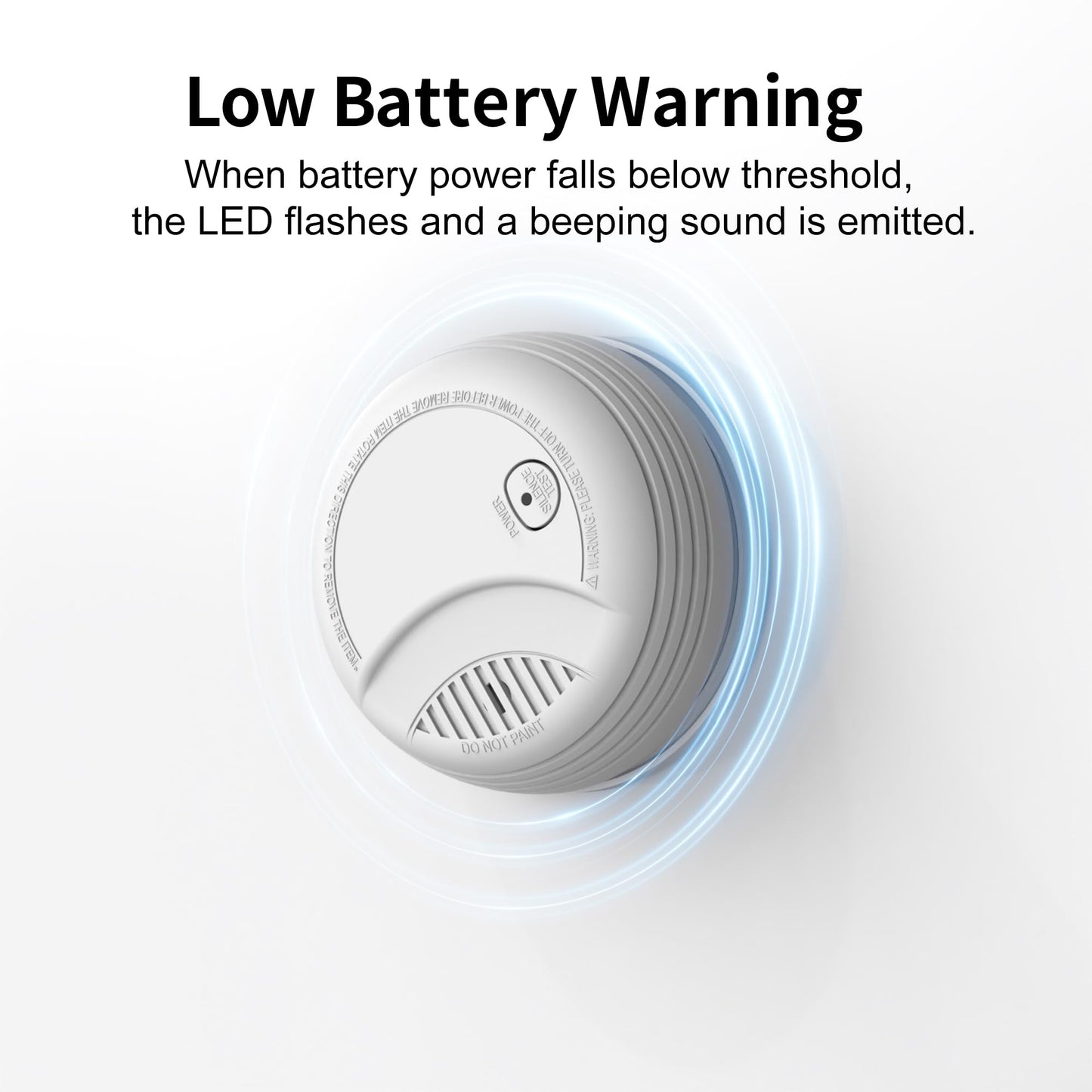 1 Pack Fire Alarms Smoke Detectors, Photoelectric Sensor Smoke Alarm Battery Operated, Fire Alarm with Test Button & Low Battery Signal, LED Warning Light 85 dB Alarm Sound for Bedroom and Home