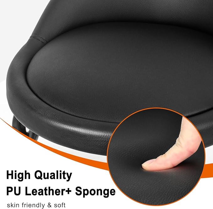 LWADALN Rolling Stool with Backrest Low Height Rolling Stools, Low Roller Stool Chair, Roller Seats for Home, Office, Garage, Shop, Library