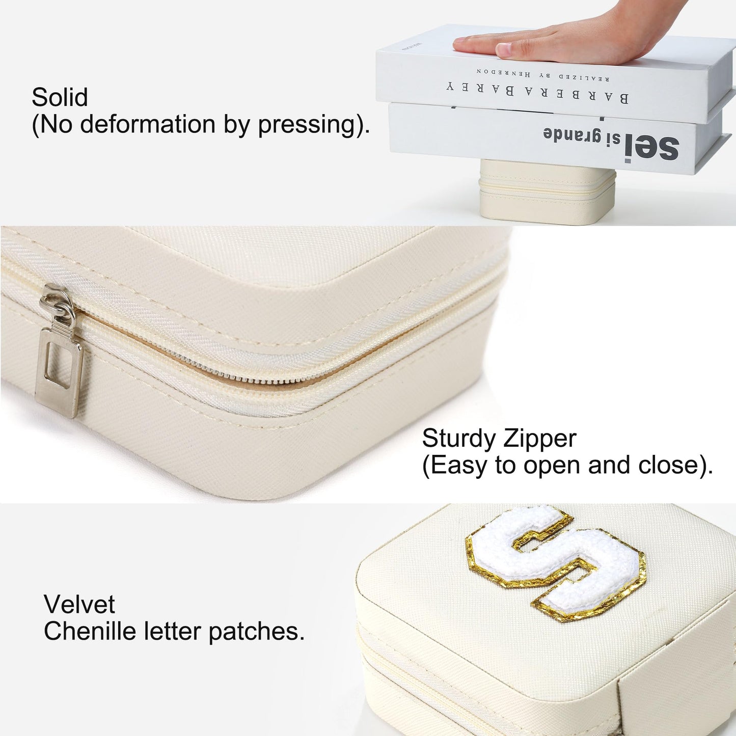 Parima Travel Jewelry Case - White Gift for Female Friends and Bridesmaids - Self Care, Birthday and Bride Gifts