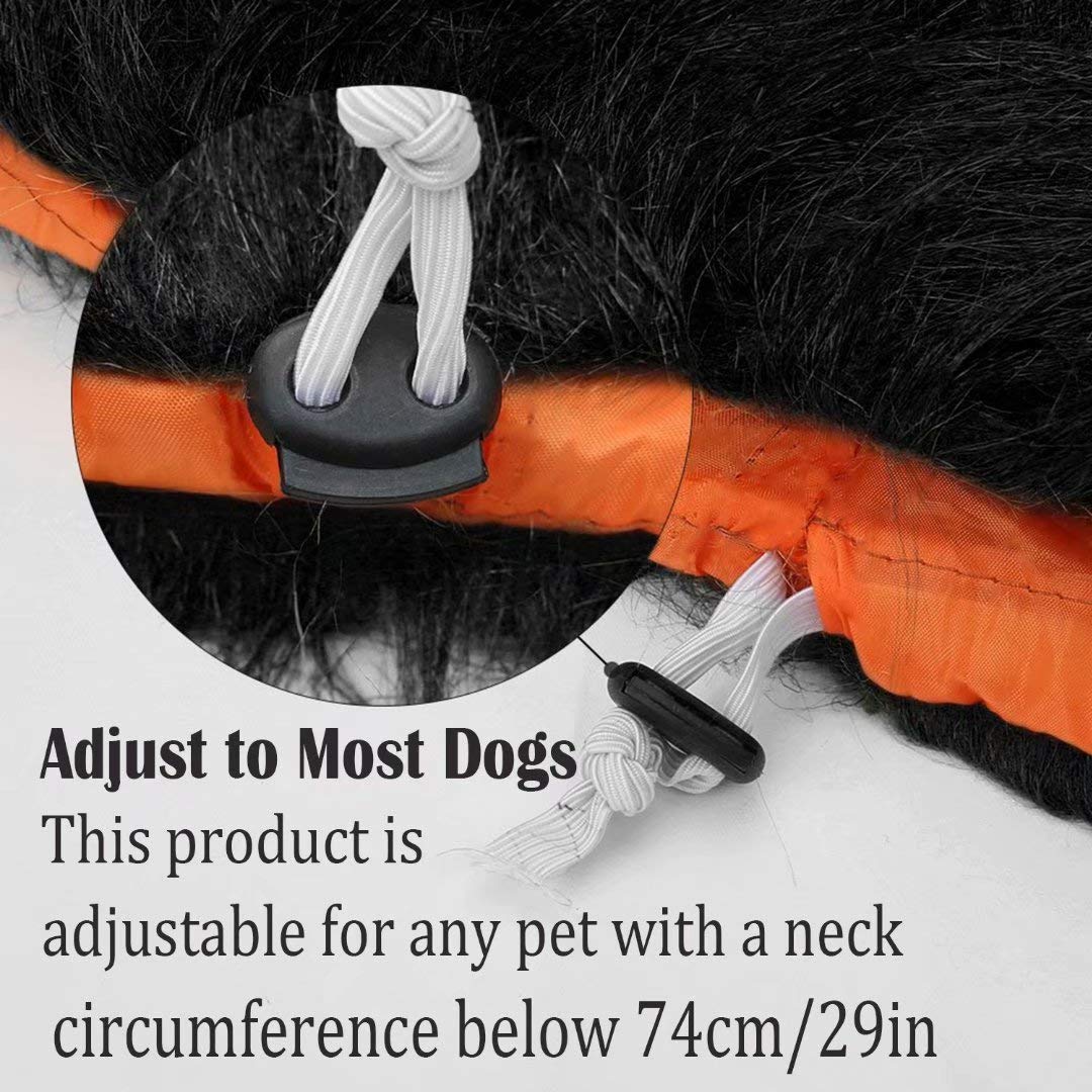 Lions Mane for Large Dog Halloween Costumes, Pet Black Wig with Ears