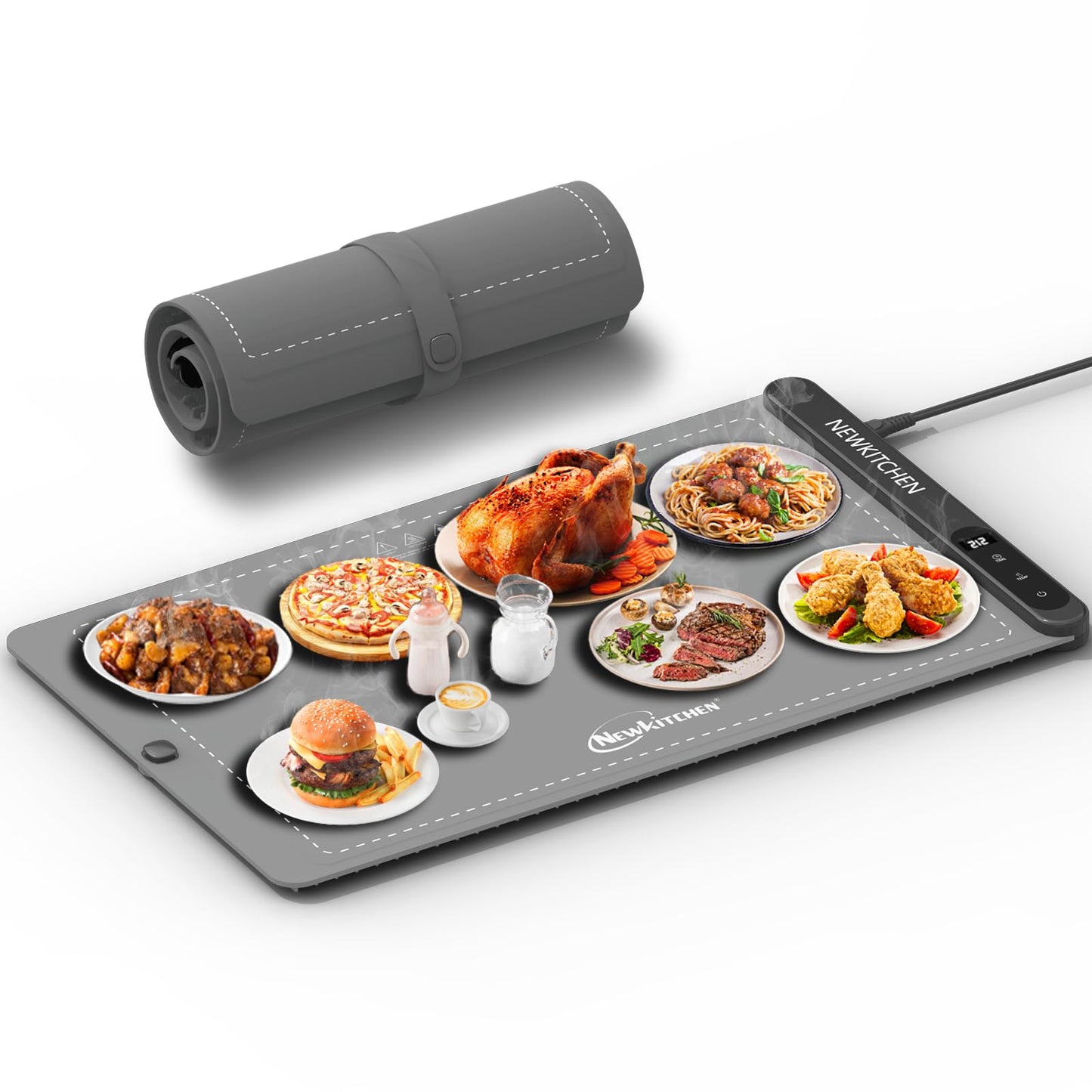 NEWKITCHEN Warming Mat for Food, (XL 24"x15") Food Warming Mat for Parties Buffet Upgrade Graphene Fast Full Surface Heating -Versatile Food Warmer for Gatherings, Parties, Everyday Use
