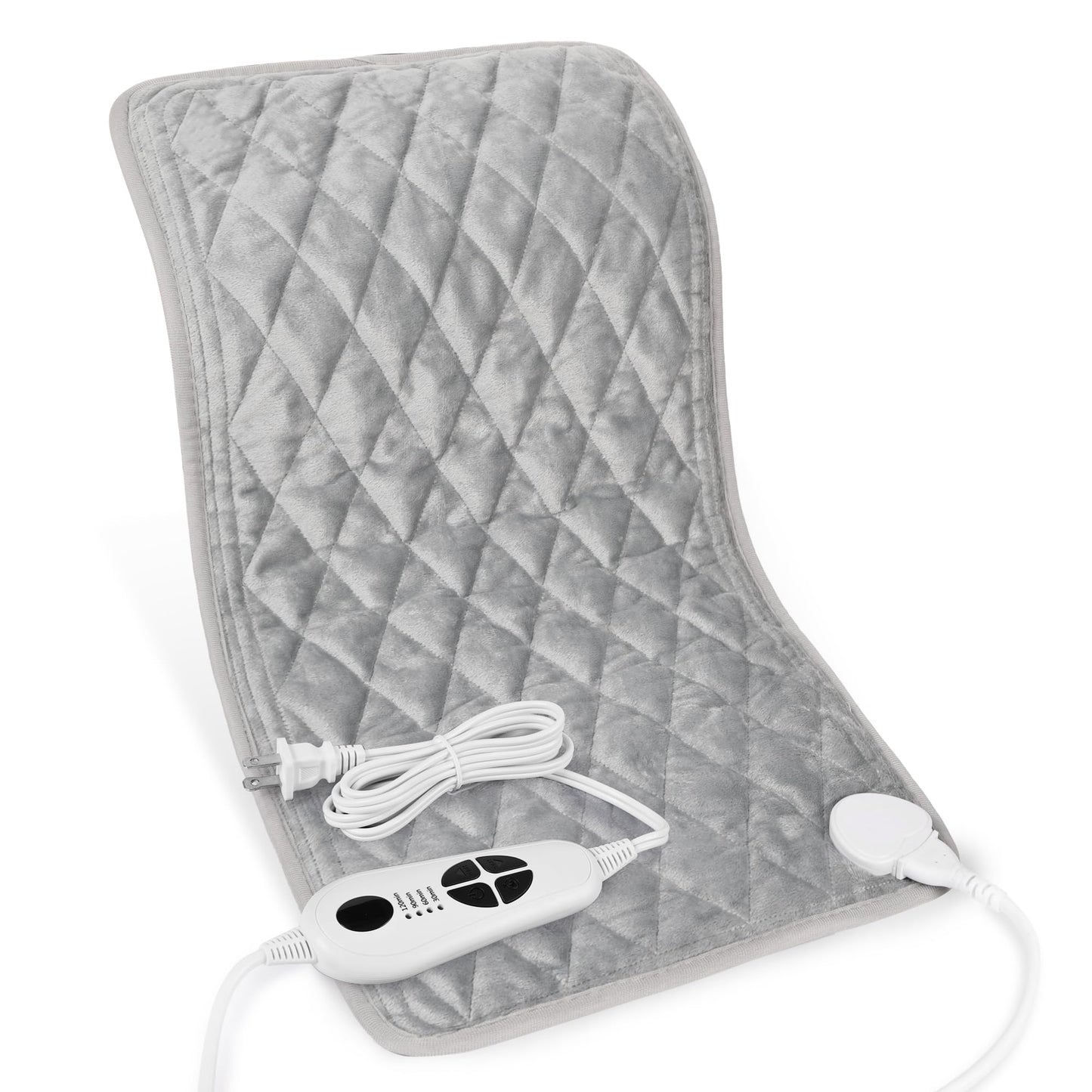 Deepsoon Heating Pad,Electric Heating Pads for Back,Neck,Abdomen,Moist Heating Pad for Shoulder,Knee,Arms,Legs,Dry/Moist Heat & Auto Shut Off,Christmas Gifts for Men and Women,Weighted Gray,24x12 Inch