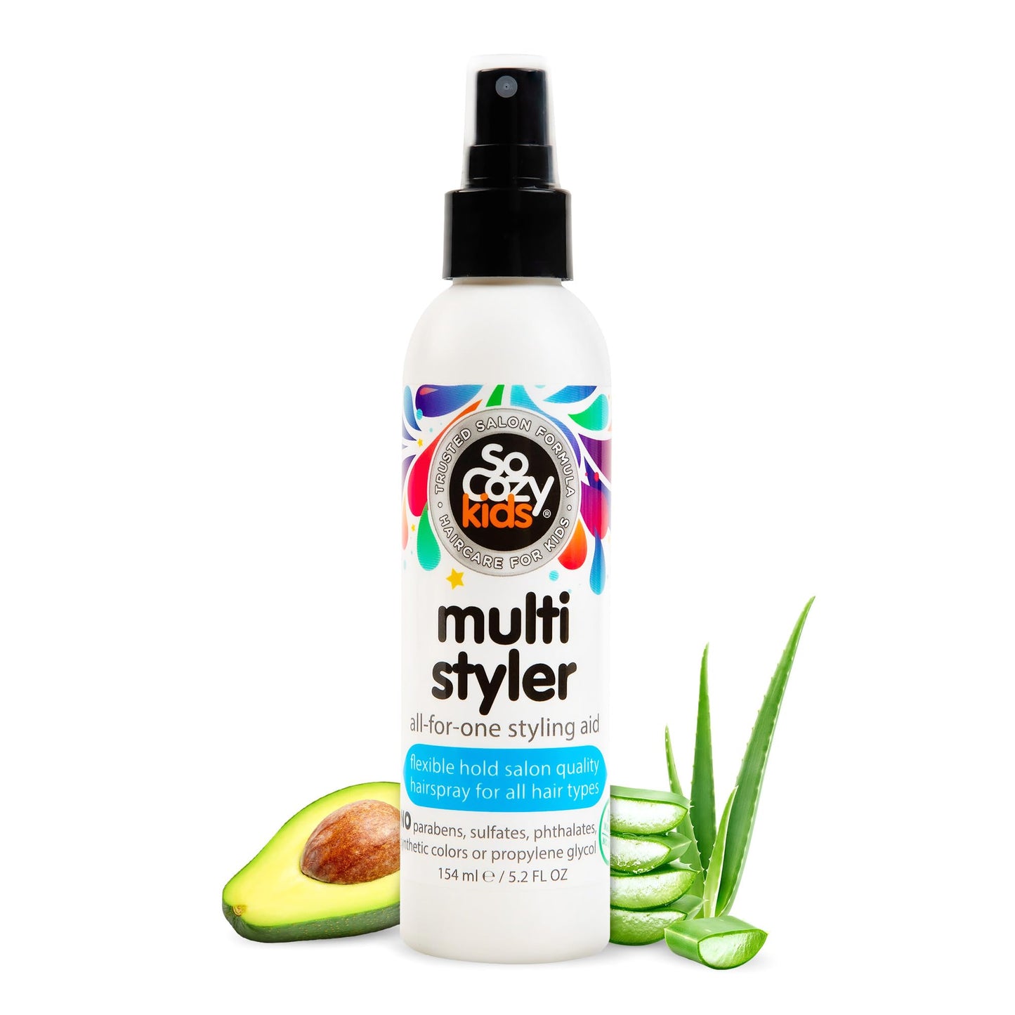 SoCozy Multi Styler, Styling Hair Spray for Kids, Safe for Everyday Use (5.2 Fl Oz) Holds Like a Light Gel, Gentle Formula with