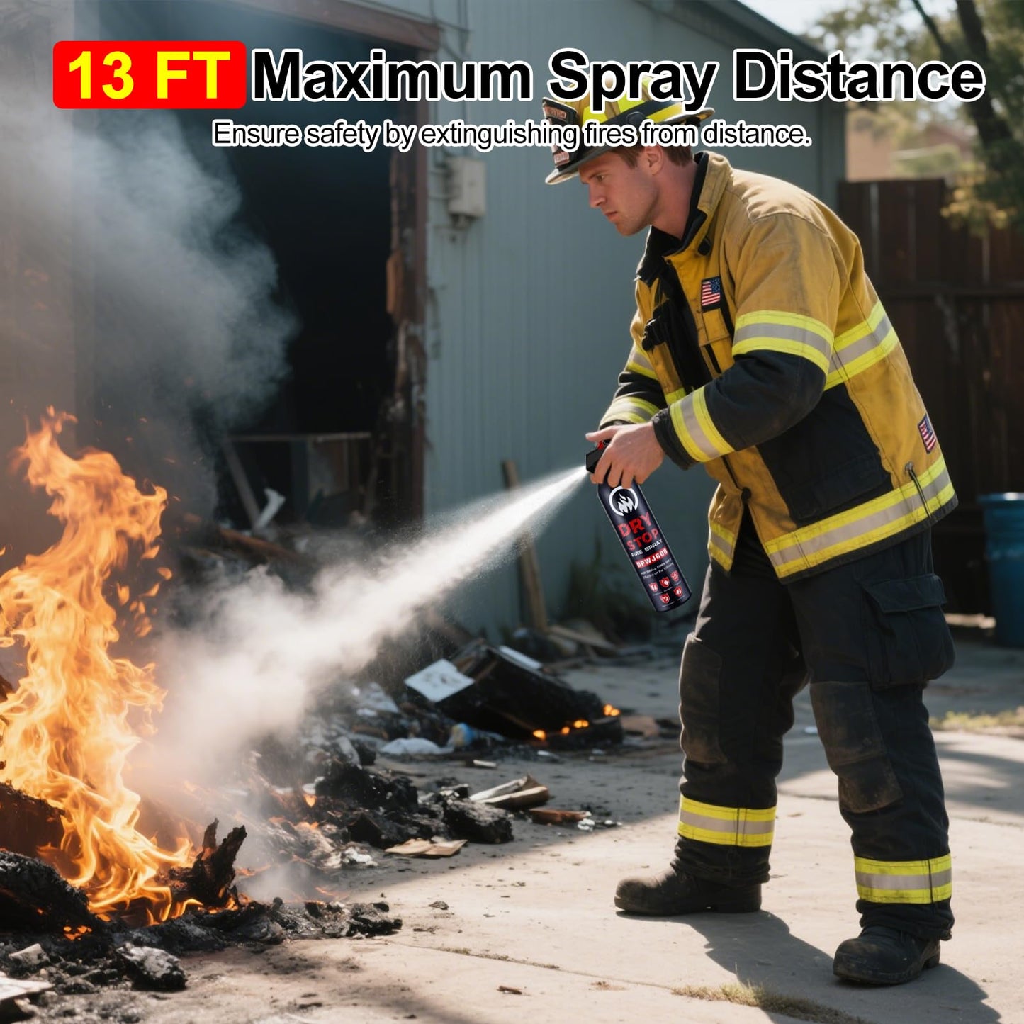 Dry Stop Fire Extinguisher Spray - 4 Pack Portable Fire Extinguisher with Mount for Boat Vehicle Home Car Garage Kitchen, 600g Dry Powder Fire Extinguishers for Electrical Grease Battery Fires & More