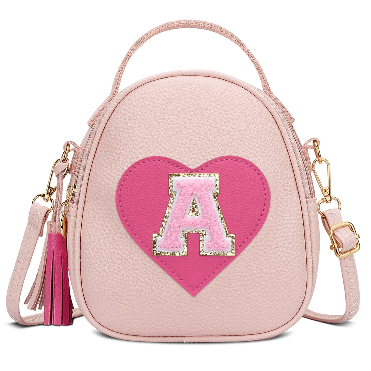 KKXIU Purse Gifts for Girls Cute Little Girl Crossbody Bag Heart Kids Small Backpack with Tassel (A)