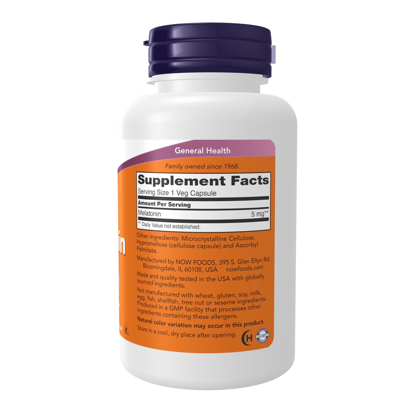 NOW Foods Supplements, Melatonin 5 mg, Free Radical Scavenger*, Healthy Sleep Cycle*, 180 Count (Pack of 1)