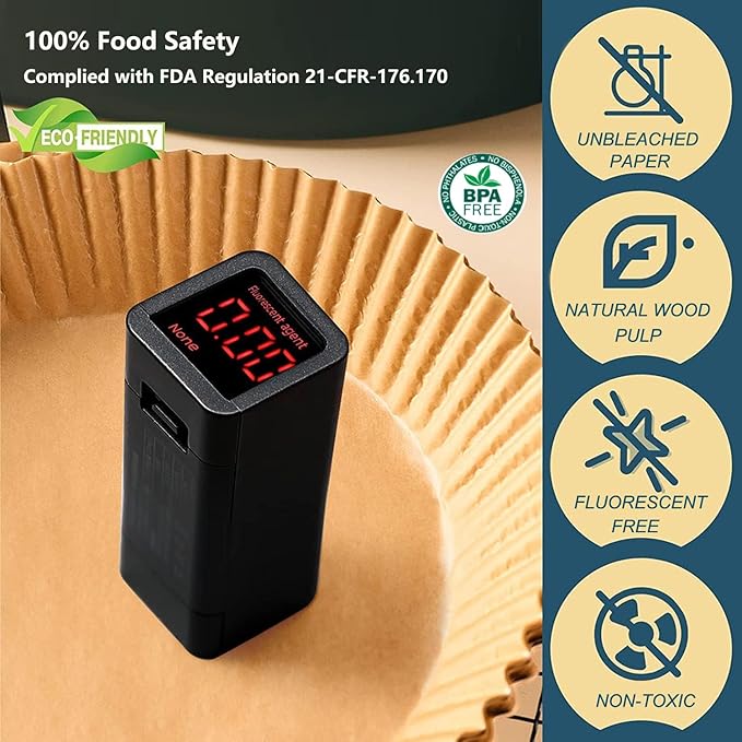 HONYAO Air Fryer Paper Liners for Dual Zone Airfryer, 8.1x5.5 inch Rectangle Disposable Baking Inserts for Ninja Foodi DZ201/401, 8-10 Quart Double Basket Food Grade Accessories BPA free
