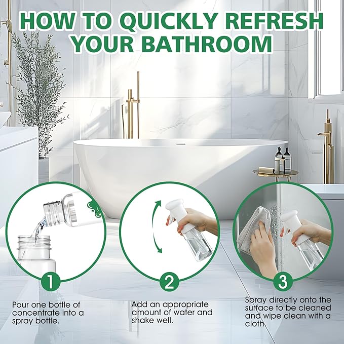JAOJAO Bath Tub Cleaner for Jet Tubs, Whirlpools & Spa Bath System, Powerful and Multifunctional, Gentle & Safe Formula Protecting Family for Bathroom Bathtub Shower Washbasin and Kitchen, 30ml*2