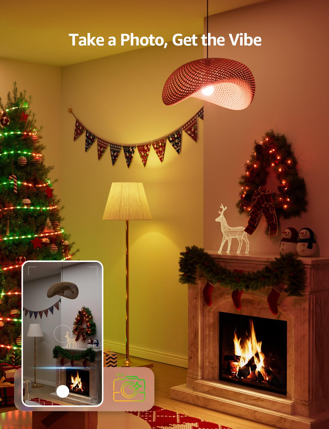 Lepro B1 AI Smart Light Bulbs - WiFi & Bluetooth RGBWW Color Changing LED Bulb Works with Alexa & Google Assistant, Personalized Al Lighting Designer, AI Voice Control, Music Sync, 2.4GHz Only, 2 Pack