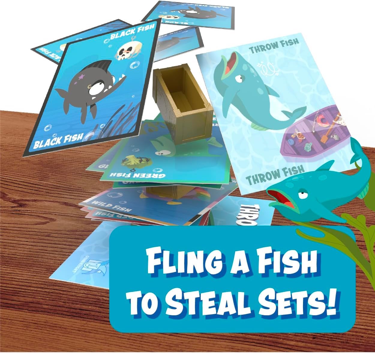 Gamewright - Throw Fish Card Game for Kids 5+, 2-4 Players