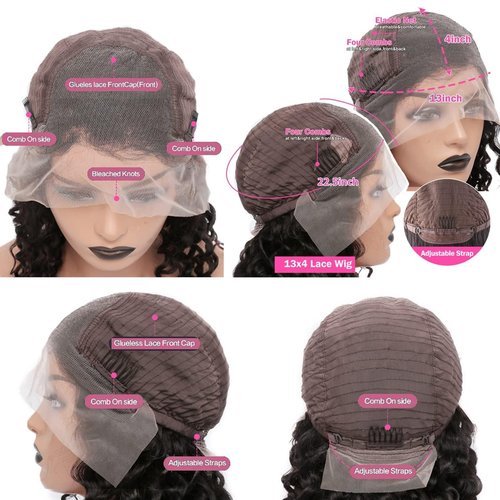 QTIKER Transparent Lace13x4 Lace Front Wig Pre-Plucked Hairline Bob Human Hair Wig (13X4 2T BOB, 14inch)