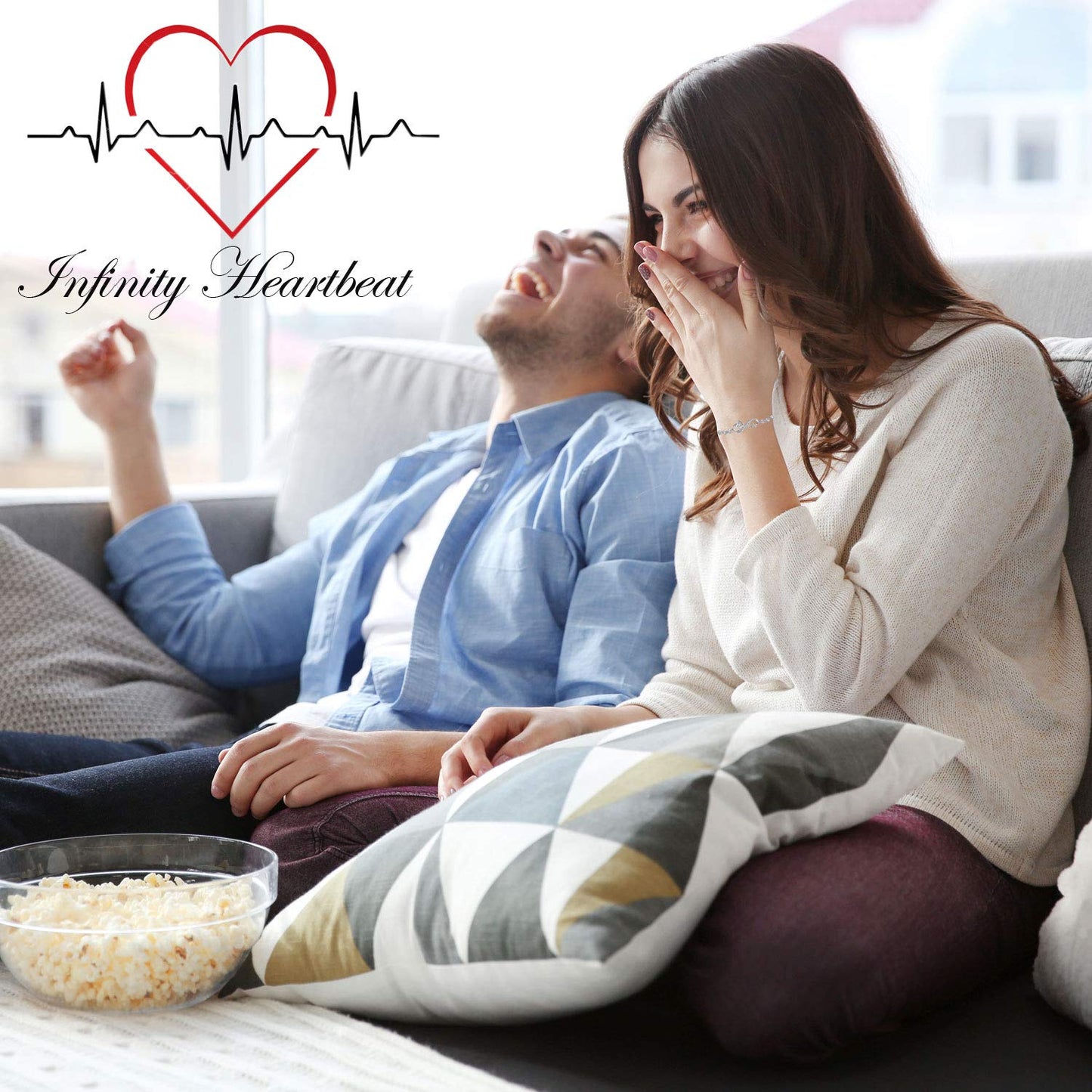 Gifts for Girlfriend Her, Infinity Heartbeat Bracelets for Women, Birthday Presents for Wife from Husband