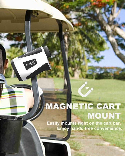 Golf Rangefinder JIEHOME X1 1100 Yardage Rangefinders with Magnetic Laser Range Finder 6X Magnification, Flag Lock, Vibration Rechargeable Distance Slope Speed Rangefinders for Golfing Hunting Archery