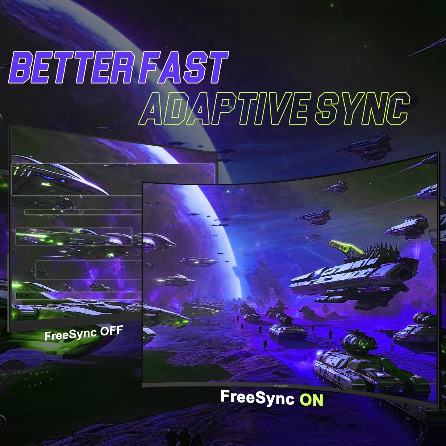 Amzfast 27 inch 200Hz Curved Gaming Monitor, FHD 1080p with Built-in Speakers, FreeSync, MPRT 1ms, 130% sRGB, 3000:1, 1500R, VESA Mount, HDMI 2.0&DP 1.4, 12 Months Warranty Exchange, AMZG27C1
