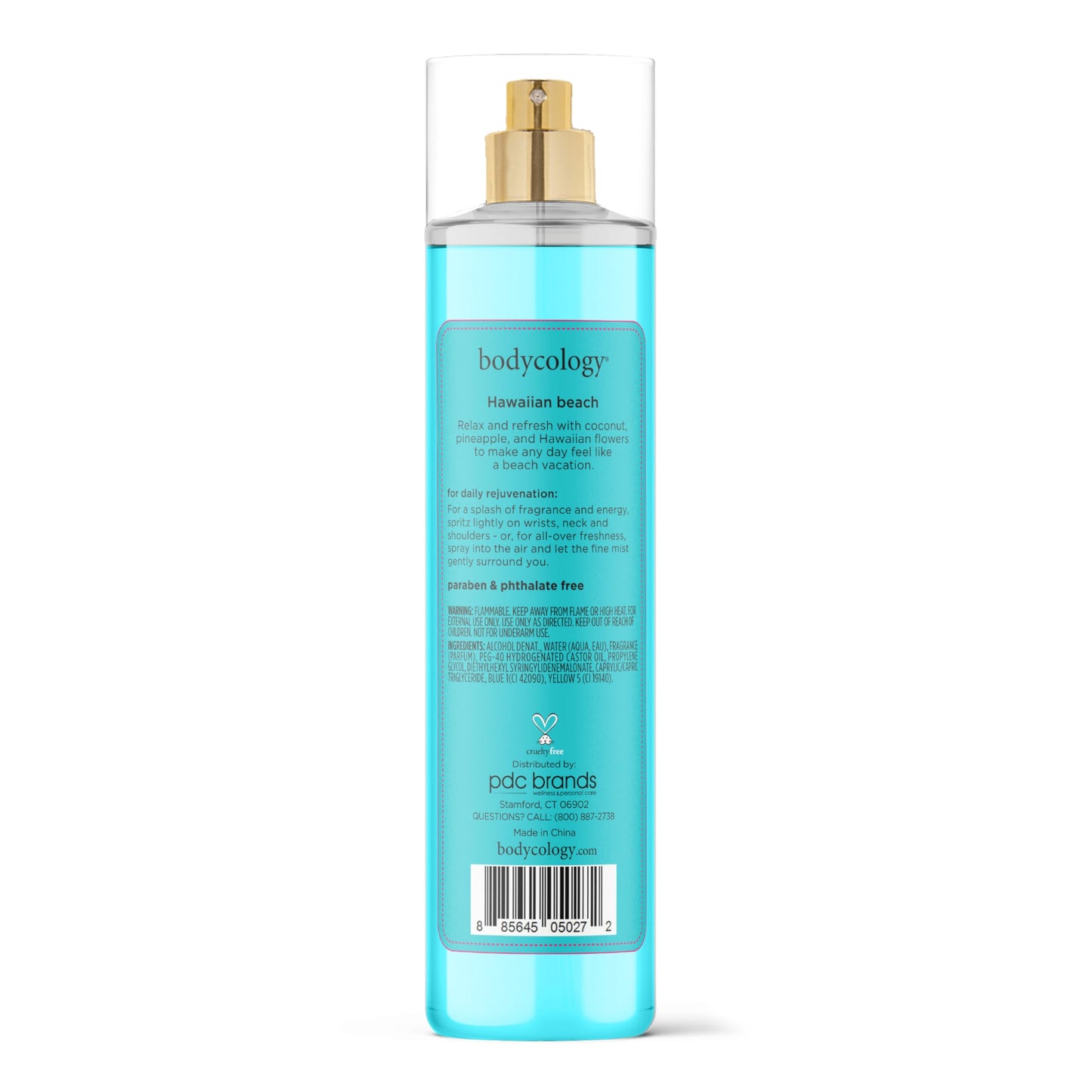 Bodycology Long-Lasting Fragrance Body Mist, Hawaiian Beach, 8 fl oz (Pack of 2)