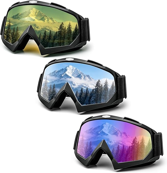 Ski Goggles, Snowboard Goggles for Men Women Kids, Skiing Snowboard Motorcycle Glasses for Adult Youth