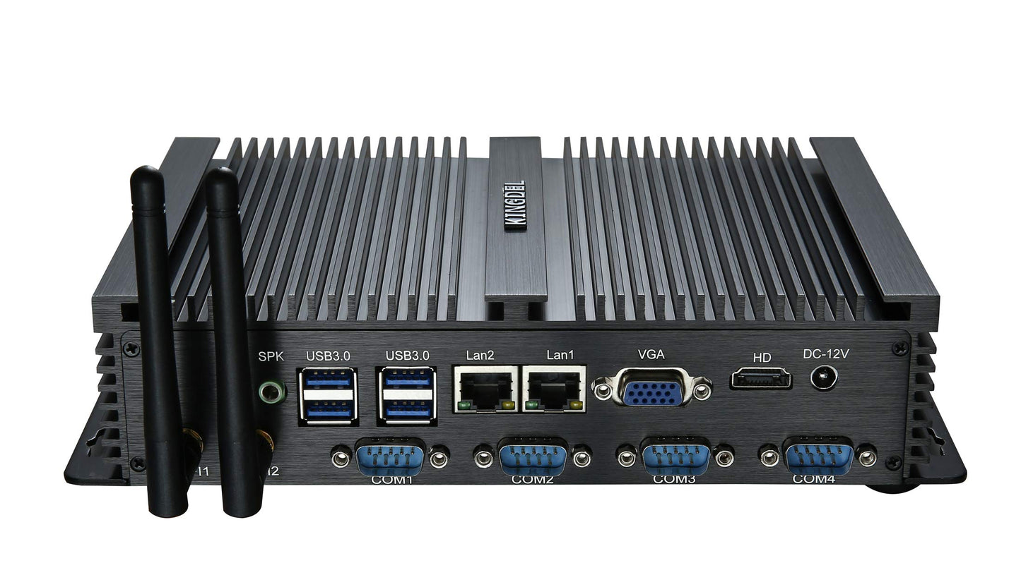 Kingdel Industrial Pc, Fanless Mini Desktop Computer With Celeron Dual Core Cpu, 8Gb Ram, 128Gb Ssd, 2Xnics, 4Xcom Rs232, Hd Por