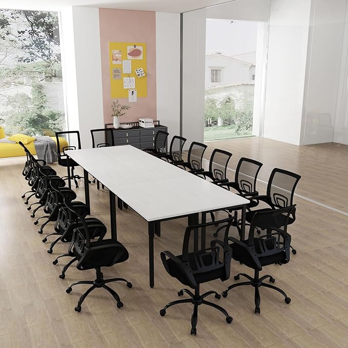 Bonzy Home Ergonomic Office Chairs Set of 4, Swivel Rolling Conference Room Chair, Mesh Computer Desk Chairs with Lumbar Support and Wheel, 4 Pack