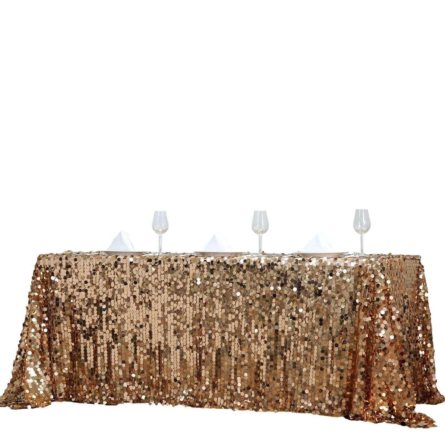 Efavormart 90X156 Gold Premium Big Payette Sparkly Sequin Rectangle Tablecloth for Wedding Party Kitchen Dining Catering Party